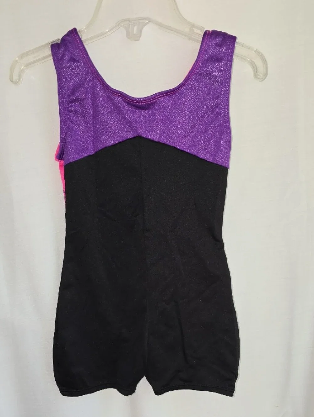 Freestyle By Danskin Pink & Purple Multi-Print Gymnastics Tank Leotard